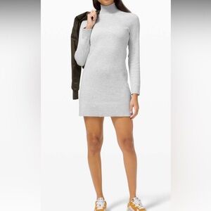 Lululemon Keep it Cozy Sweater Dress in heathered core ultra light grey